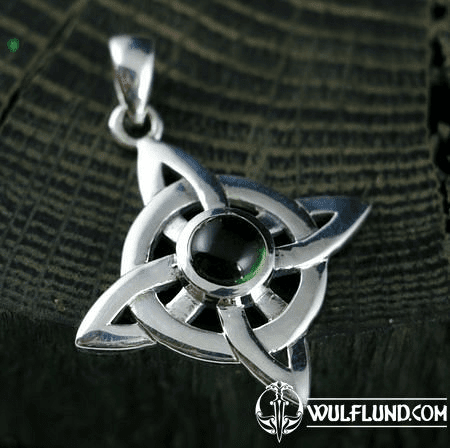 KNOT OF LIFE, SILVER PENDANT WITH MOLDAVITE, AG 925