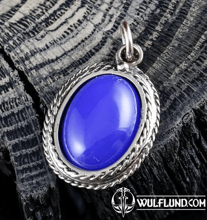 AGATE, BLEU, BRONZE, PENDENTIF