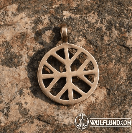 SUN CROSS WITH SACRED TREE, BRONZE PENDANT