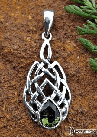 BOIOHAEMUM, SILVER PENDANT WITH MOLDAVITE