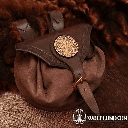 CERNUNNOS, LEATHER BAG BROWN, BRONZE