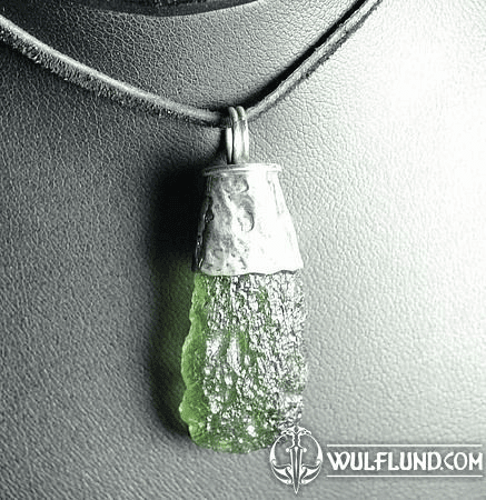 ELECTRA, LUXURY SILVER JEWEL WITH CZECH MOLDAVITE, PENDANT AG 925