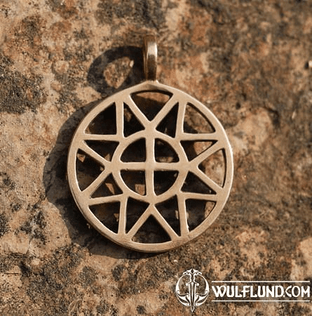 SUN AND CROSS, SMALL, BRONZE PENDANT