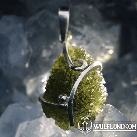 LENA - PENDENTIF, ARGENT, MOLDAVITE