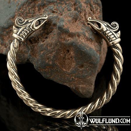 DREKI, VIKING BRACELET DRAGON, BRONZE