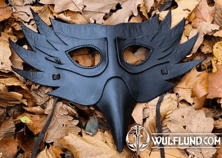 CORVUS, MASQUE EN CUIR CHAMAN