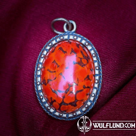 PENDENTIF MEDIEVAL AVEC VERRE - DRAGON'S EYE, BRONZE