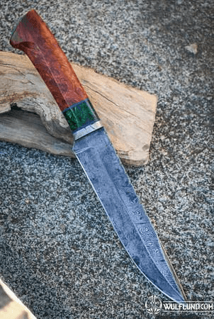 ARCANUS KNIFE - DAMASCUS STEEL, METEORITE, MALACHITE