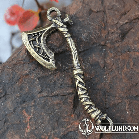 WARIOR'S AXE, PENDANT ZINC ANT.BRASS