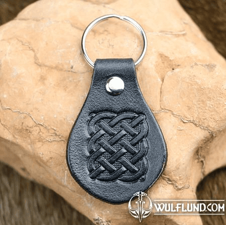 BLACK KNOT, LEATHER KEYCHAIN