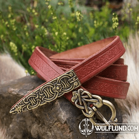 BORRE VIKING BELT EMBOSSED BROWN