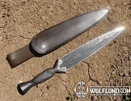 FORGED CELTIC DAGGER WITH SCABBARD