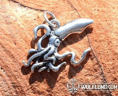 CEPHALOPODA, AMULETTE, TALISMAN EN ARGENT, AG 925