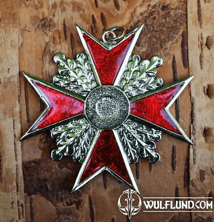 MALTESE CROSS, RED AND GOLDEN COLOUR, PENDANT