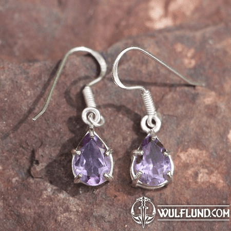 SINOPE SILVER EARRINGS, AMETHYST