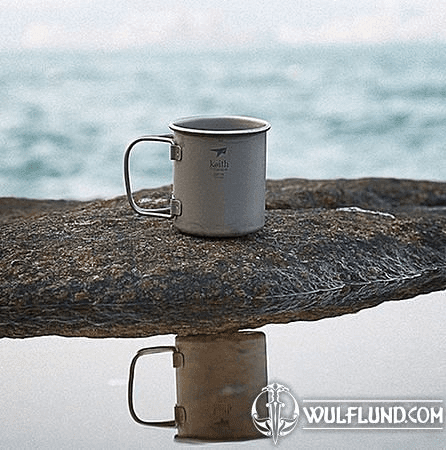 TI3200 SINGLE-WALL TITANIUM MUG WITH FOLDING HANDLE