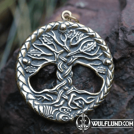 CELTIC OAK SACRED TREE OF LIFE PENDANT BRONZE