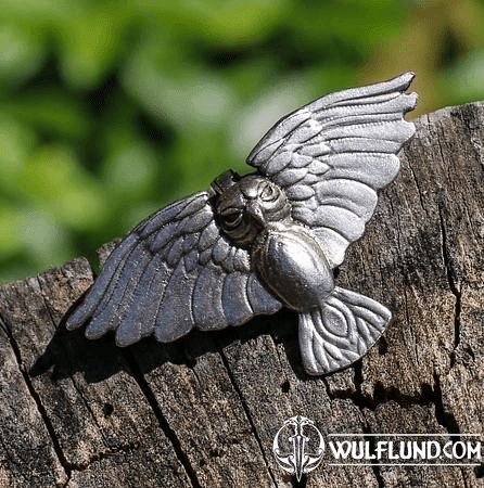 HIBOU VOLER, ÉTAIN PENDENTIF