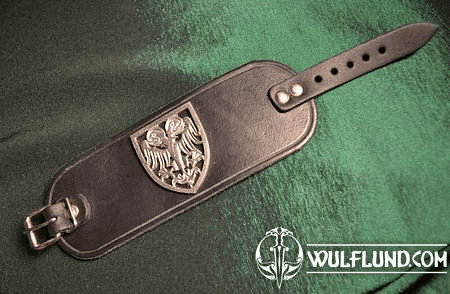 DOUBLE HEADED EAGLE, LEATHER BRACER