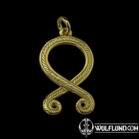 TROLL CROSS, ODAL RUNE, PENDANT, 14K GOLD