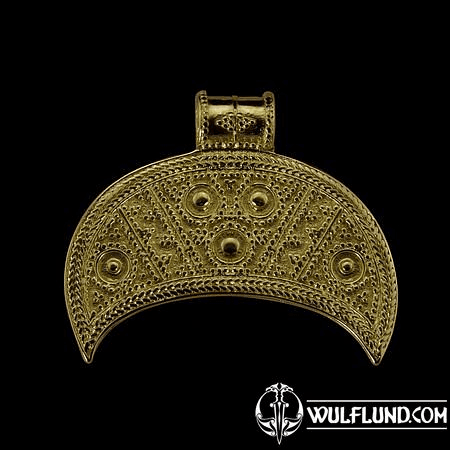 LUNULA, GREAT MORAVIAN EMPIRE, 9TH CENTURY, REPLICA, 14K GOLD