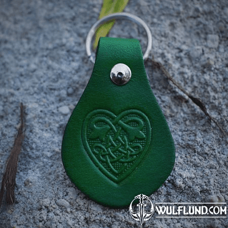 KEYCHAIN - CELTIC HEART, LEATHER