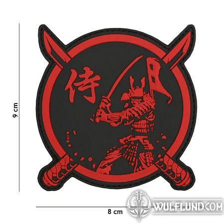 SAMURAI WARRIOR PATCH, RED PATCH 3D PVC