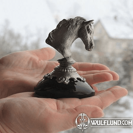 THE HORSE - PAPERWEIGHT, TIN AND GLASS