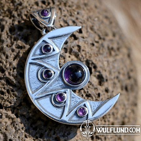 LUNA PENDANT, AMETHYST, STERLING SILVER