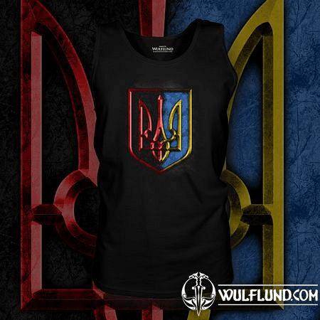 UKRAINE COAT OF ARMS - RED IS BLOOD, BLACK IS EARTH TANK TOP