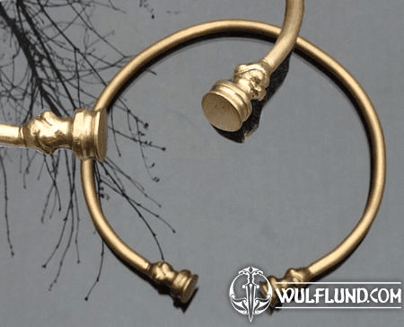 CELTIC TORC, DECORATED, BRASS