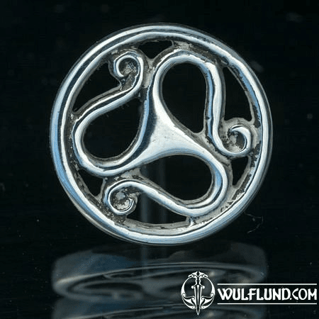 CELTIC TRISKELION, SILVER BELT RIVET, CONCHO