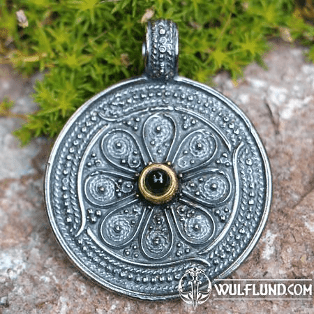 VESNA, PAGAN SILVER PENDANT WITH MOLDAVITE