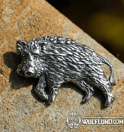 WILD BOAR, STERLING SILVER PENDANT