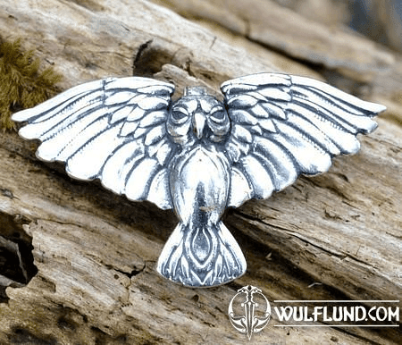 ATHENE NOCTUA - HIBOU, PENDENTIF EN ARGENT - GRAND