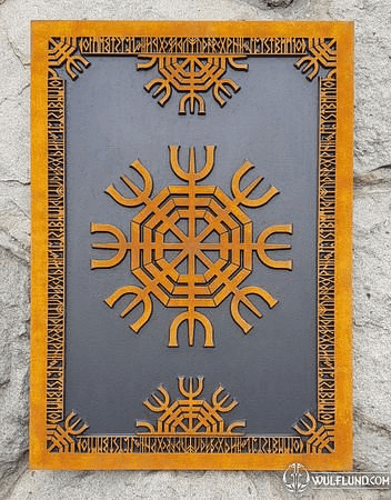 AEGISHJALMUR HELM OF AWE, ICELANDIC MAGICAL RUNE, WALL DECORATION