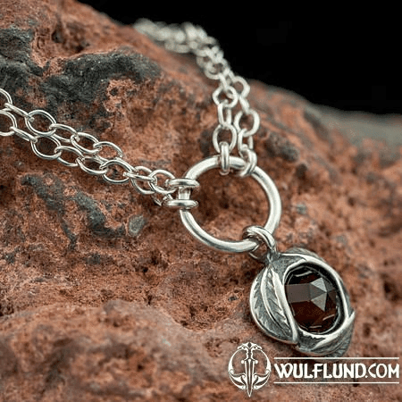 SYBILA, COLLIER, ARGENT STERLING, GARNET