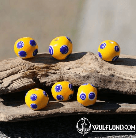 CELTIC GLASS BEAD, YELLOW, REPLICA