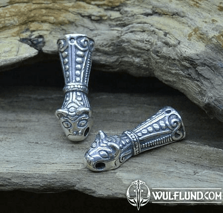 VIKING BEASTS - BEAST HEAD TERMINALS, SILVER, AG 925 - 2 PIECES, 10 G.