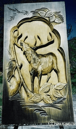 DEER, HAND CARVED WALL DECORATION