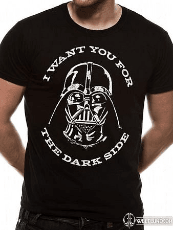 STAR WARS - SITH VADER, I WANT YOU FOR THE DARK SIDE, UNISEX T-SHIRT - BLACK
