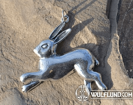 RUNNING HARE, SILVER PENDANT, AG 925