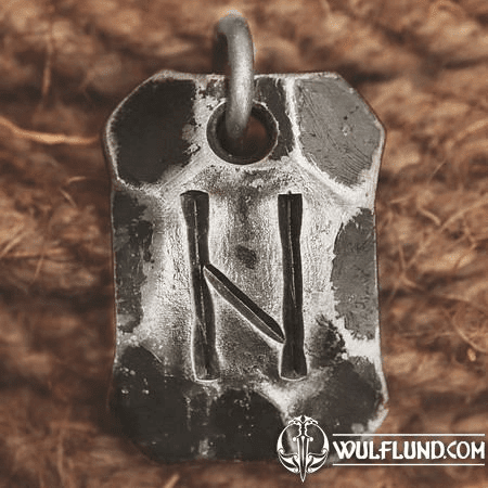 HAGALAZ, FORGED IRON RUNE PENDANT