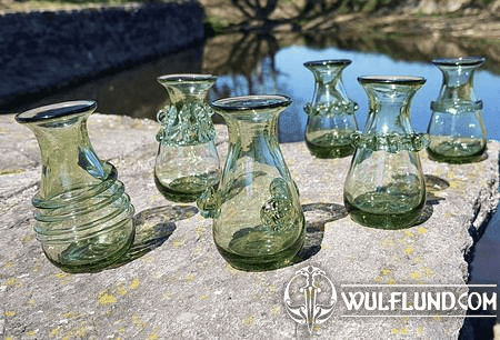 WHITE WOLF, SET OF 6 SHOT GLASSES, SMALL VASES