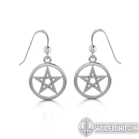 SILVER PENTACLE EARRINGS