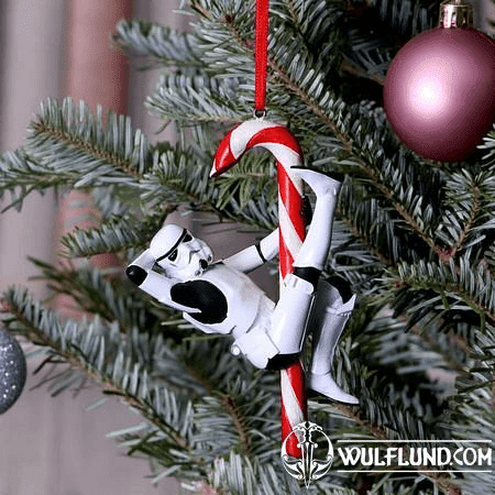 STORMTROOPER CANDY CANE HANGING ORNAMENT 12CM