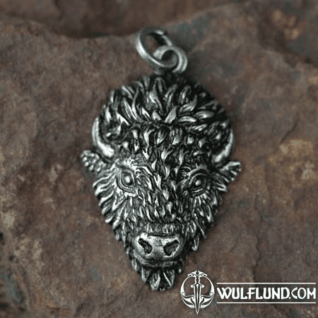 TATANKA - BISON ZINC PENDANT, ANTIQUE SILVER