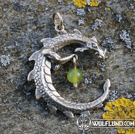 UROBOROS, PENDENTIF DRAGON, BRONZE