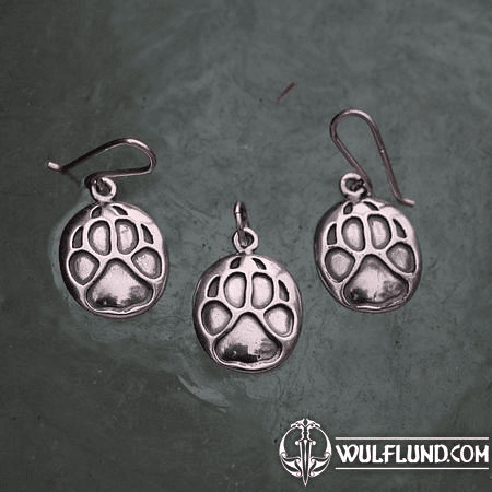 WOLF STOP, EARRINGS AND PENDANT - SET, SILVER 925
