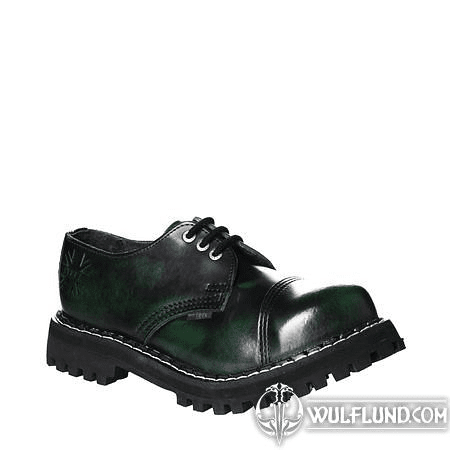 LEATHER BOOTS STEEL GREEN 3-EYELET-SHOES